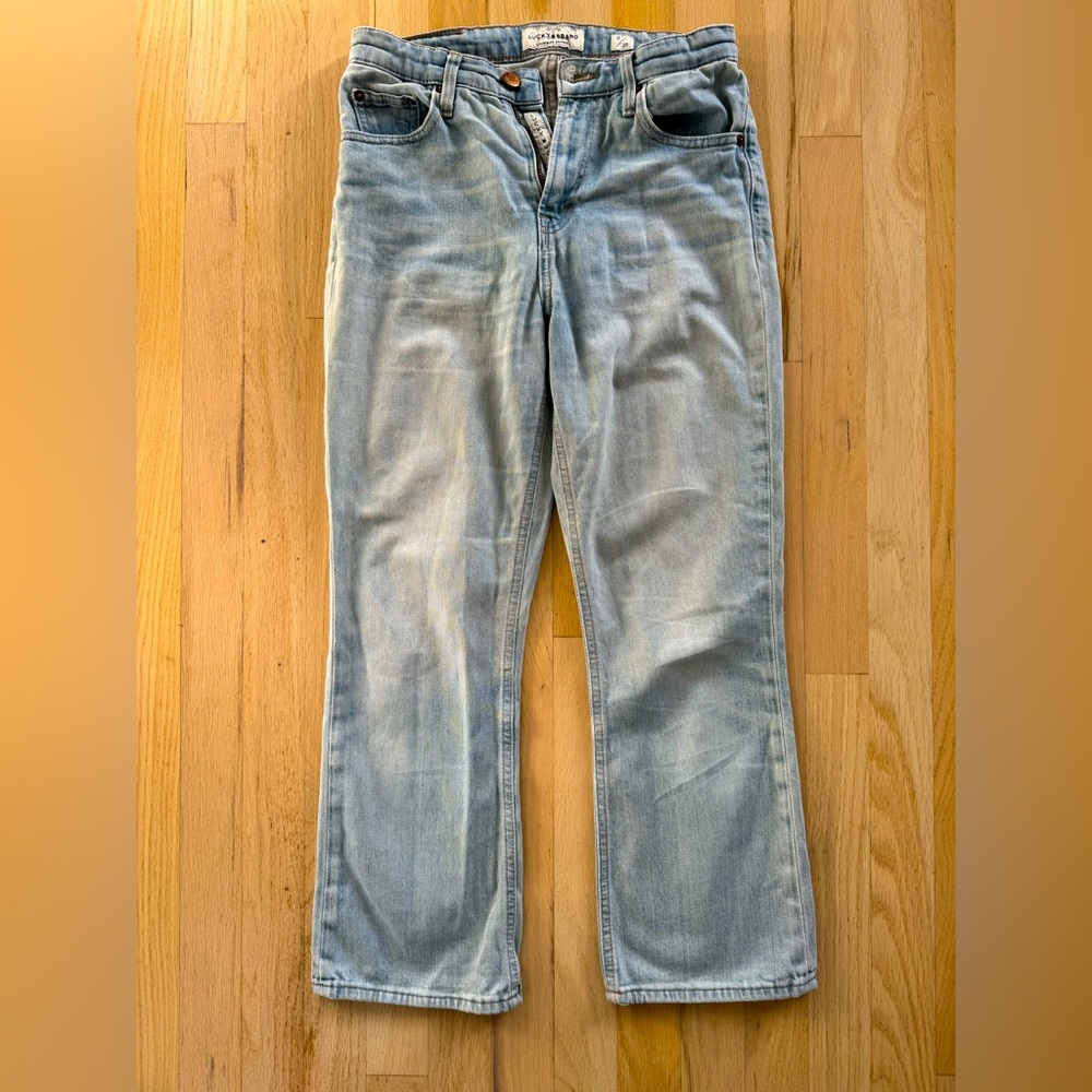 Lucky High Rise Bridgette Crop Mini Boot Jean in light wash - size 0/25